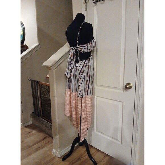 By Anthropologie Bare Cutout Bandeau Maxi Dress Geometric Stripes Coastal Hippie - Picture 6 of 12